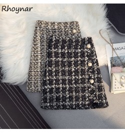 Skirts Women Warm Cozy Street Wear Ladies Fashion Popular Empire Chic Leisure Clothing Plaid Design Autumn Winter Retro Elega...