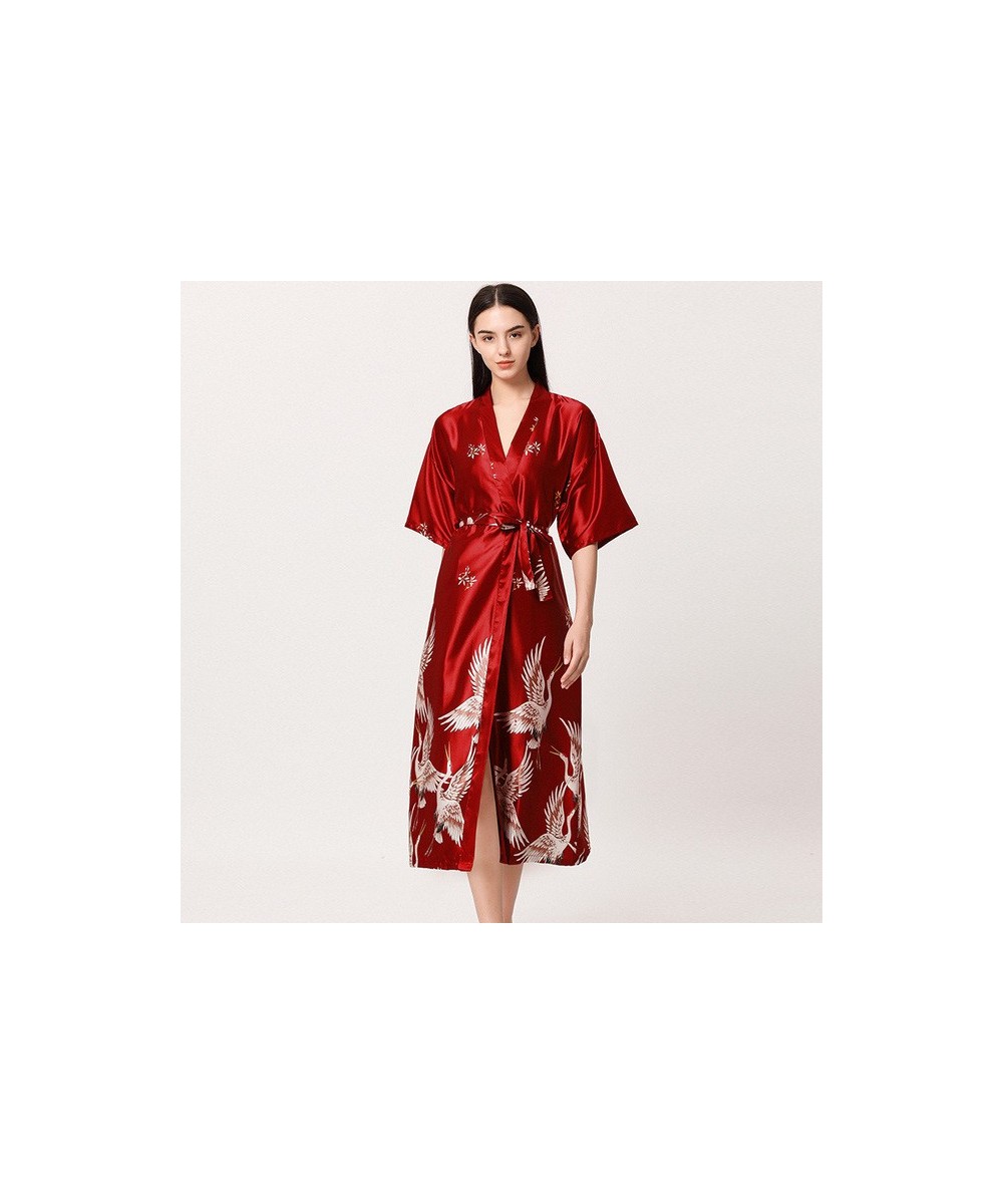 Bridesmaid robe wedding kimono morning gown female bride pajamas summer sexy night gown fairy crane elegant nightwear пижама ...