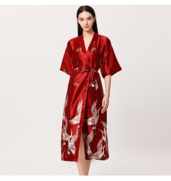 Bridesmaid robe wedding kimono morning gown female bride pajamas summer sexy night gown fairy crane elegant nightwear пижама ...