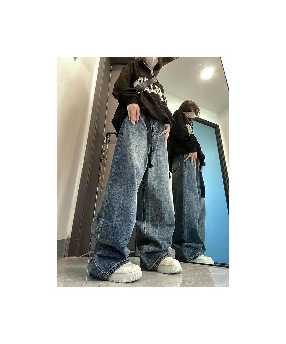 Harajuku Baggy Femme Jeans Y2K Dark Blue Brown High Waist Streetwear 90S Baggy Trousers Women Pants Straight Wide Leg Pants $...