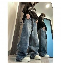 Harajuku Baggy Femme Jeans Y2K Dark Blue Brown High Waist Streetwear 90S Baggy Trousers Women Pants Straight Wide Leg Pants $...