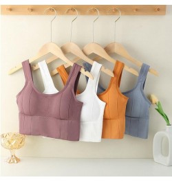 New Women Versatile Crop Top Sleeveless Short Tank Top Knitted Vest Built In Bra Sleeveless Slim Fit Solid Color Sling Camiso...