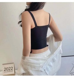 Cotton Camis Women With Bra Pad Drawstring Y2K Crop Tops Sports Tank Tops Backless For Women Camisole New 2023 $23.85 - Tops ...