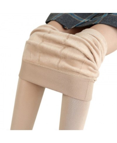 Women Winter Warm High Waist Stretchy Solid Fleece Leggins Skinny Thermal Pant High Elastic Velvet Slim Legging $20.05 - Bottoms