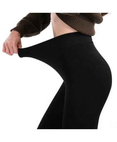 Women Winter Warm High Waist Stretchy Solid Fleece Leggins Skinny Thermal Pant High Elastic Velvet Slim Legging $20.05 - Bottoms