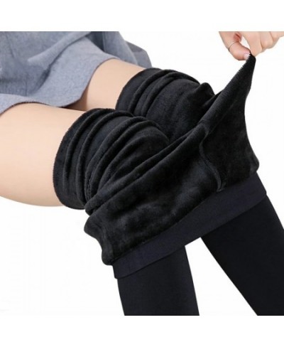 Women Winter Warm High Waist Stretchy Solid Fleece Leggins Skinny Thermal Pant High Elastic Velvet Slim Legging $20.05 - Bottoms