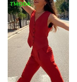 2022 Women Elegant Streetwear Sleeveless Short Suit Vest Female Vintage Slim V-Neck Single Breasted Blazer Waistcoat $35.05 -...