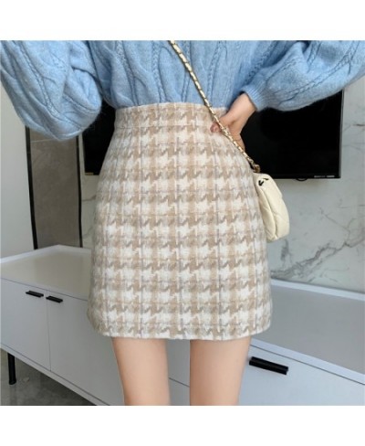 Tassels Tweed Skirt High Waist A-line Mini Skirts Women Retro Skirts 2022 Autums Skirt Style $34.56 - Bottoms