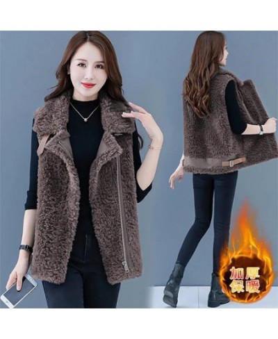 2023 Female New Autumn Winter Fashion Outer Wear Waistcoat Imitation Fur Coat Women European Station Lamb Hair Vest Jacket A8...