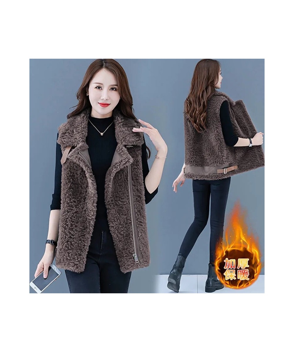 2023 Female New Autumn Winter Fashion Outer Wear Waistcoat Imitation Fur Coat Women European Station Lamb Hair Vest Jacket A8...