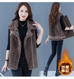 2023 Female New Autumn Winter Fashion Outer Wear Waistcoat Imitation Fur Coat Women European Station Lamb Hair Vest Jacket A8...