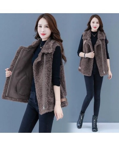 2023 Female New Autumn Winter Fashion Outer Wear Waistcoat Imitation Fur Coat Women European Station Lamb Hair Vest Jacket A8...