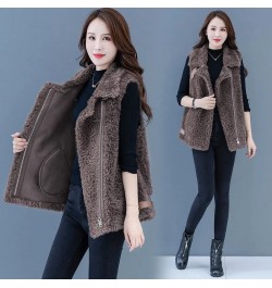 2023 Female New Autumn Winter Fashion Outer Wear Waistcoat Imitation Fur Coat Women European Station Lamb Hair Vest Jacket A8...