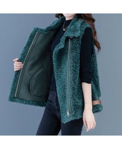 2023 Female New Autumn Winter Fashion Outer Wear Waistcoat Imitation Fur Coat Women European Station Lamb Hair Vest Jacket A8...