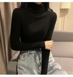 2022 Women heaps collar Turtleneck Sweaters Autumn Winter Slim Pullover Women Basic Tops Casual Soft Knit Sweater Warm Jumper...