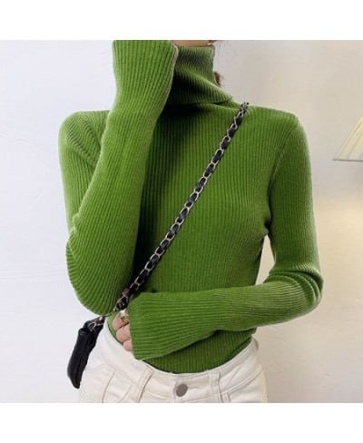 2022 Women heaps collar Turtleneck Sweaters Autumn Winter Slim Pullover Women Basic Tops Casual Soft Knit Sweater Warm Jumper...