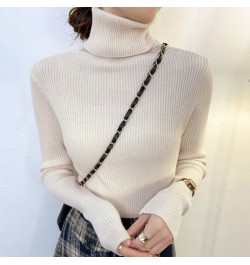 2022 Women heaps collar Turtleneck Sweaters Autumn Winter Slim Pullover Women Basic Tops Casual Soft Knit Sweater Warm Jumper...