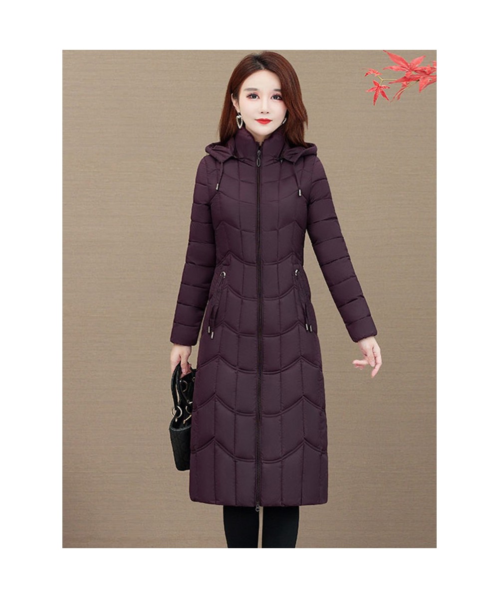 X-Long Women's Parkas Hooded Slim Zipper Pockets Ladies Casual Winter Jacket Solid Outerwear Quilted Overcoat Female $77.15 -...