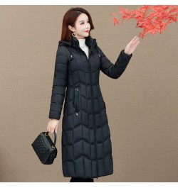 X-Long Women's Parkas Hooded Slim Zipper Pockets Ladies Casual Winter Jacket Solid Outerwear Quilted Overcoat Female $77.15 -...