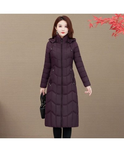 X-Long Women's Parkas Hooded Slim Zipper Pockets Ladies Casual Winter Jacket Solid Outerwear Quilted Overcoat Female $77.15 -...