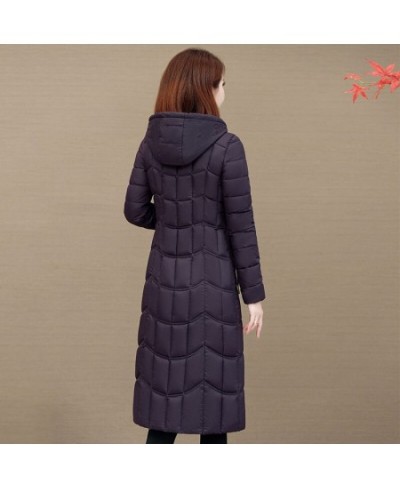 X-Long Women's Parkas Hooded Slim Zipper Pockets Ladies Casual Winter Jacket Solid Outerwear Quilted Overcoat Female $77.15 -...