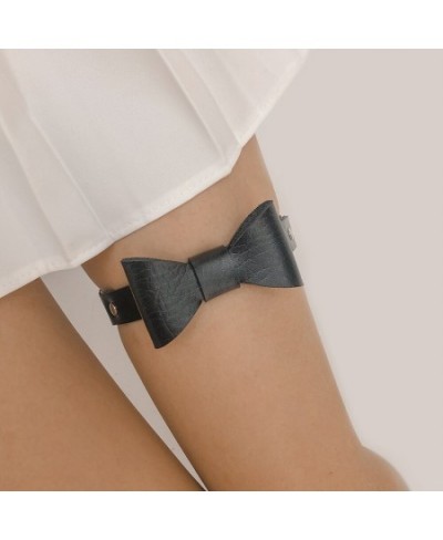 Sexy Women Elastic Leather bow Leg Ring Garters Belt Thigh Ring Gothic Harajuku Bondage Bow Knot Harness Suspender Strap Gart...