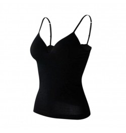 Padded Bra Top Spaghetti Strap Solid Color Camisoles Tanks Slim Sexy Padded Bra Top Bottoming Women $20.98 - Underwear