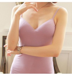 Padded Bra Top Spaghetti Strap Solid Color Camisoles Tanks Slim Sexy Padded Bra Top Bottoming Women $20.98 - Underwear