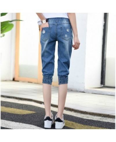 Women 2022 Summer Ripped Capris Jeans Woman Female Loose Calf-Length Denim Shorts Casual High Waist Harem Baggy Jeans Pants $...