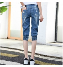 Women 2022 Summer Ripped Capris Jeans Woman Female Loose Calf-Length Denim Shorts Casual High Waist Harem Baggy Jeans Pants $...