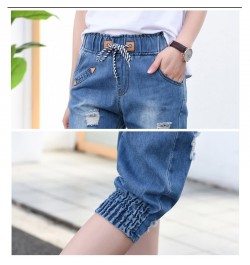 Women 2022 Summer Ripped Capris Jeans Woman Female Loose Calf-Length Denim Shorts Casual High Waist Harem Baggy Jeans Pants $...