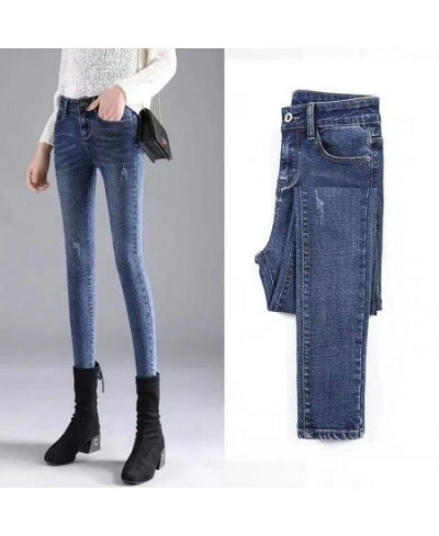 New Women Pants Autumn Elastic Pencil Trousers High Waist Ladies Tight Clothing Slim Fit Casual Skinny Denim Women Jeans PTKP...