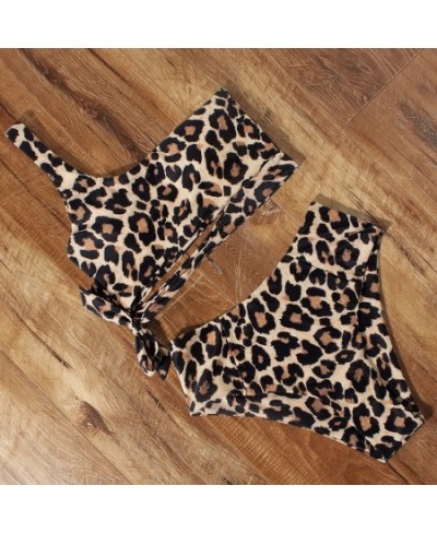 Bikini Women Swimsuit 2022 Women's Swimsuit Sexy One Shoulder Push Up Leopard High Waist Bikini Set Swimwear Bathing Suit $28...