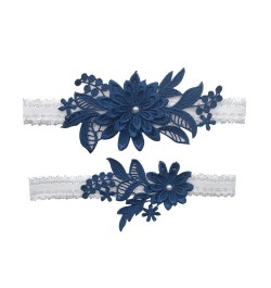 Blue Lace Bridal Garter Floral Rhinestone Wedding Garter Belt Elegant Garter Bridal Shower Gift Women Thigh Ring Leg Garter $...