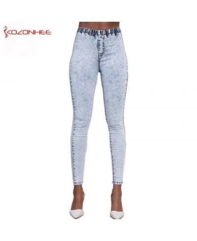 Snowflake Skinny Stretching Jeans Women With Elastic Waist Pencil Jeans Stretch Female Narrow Pencil Thin Slim Pants large si...